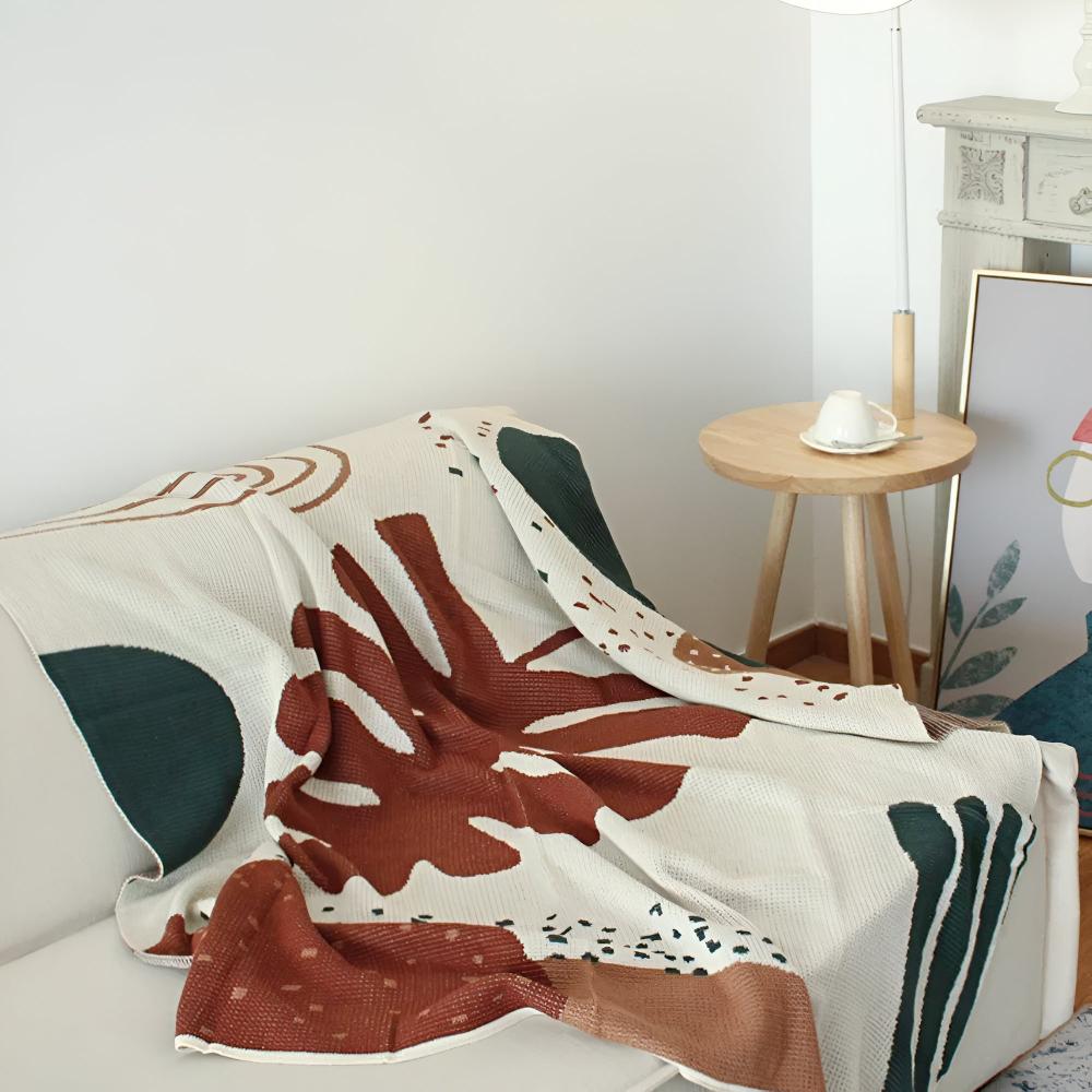 Throw Blanket Cotton Linen Antibacterial Machine Washable