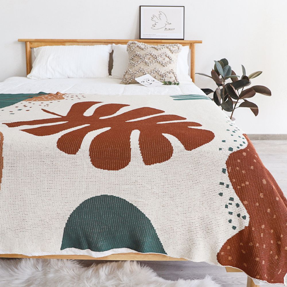 Throw Blanket Cotton Linen Antibacterial Machine Washable