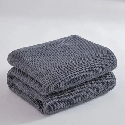 Throw Blanket Cotton-Polyester Muslin Lightweight Breathable Tassel Trim