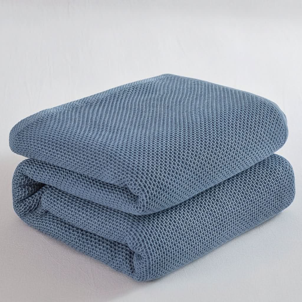 Throw Blanket Cotton-Polyester Muslin Lightweight Breathable Tassel Trim
