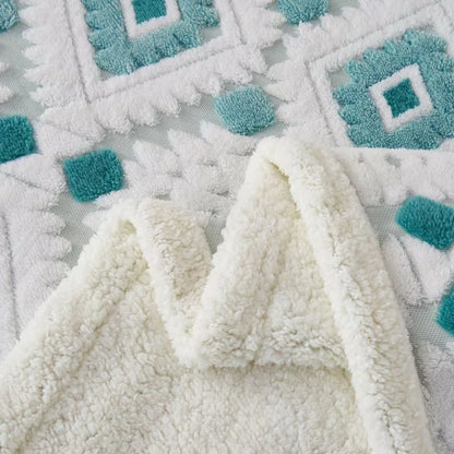 Throw Blanket Double-Layer Microfiber All-Season Geometric Diamond