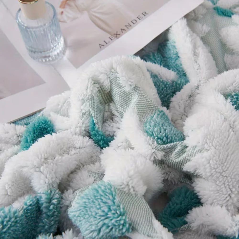 Throw Blanket Double-Layer Microfiber All-Season Geometric Diamond