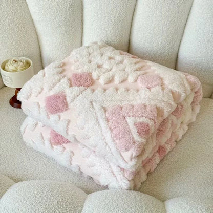 Throw Blanket Double-Layer Microfiber All-Season Geometric Diamond