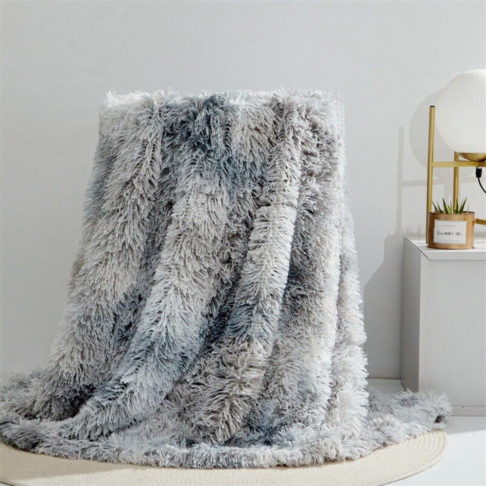 Throw Blanket Faux Fur Reversible Machine Washable