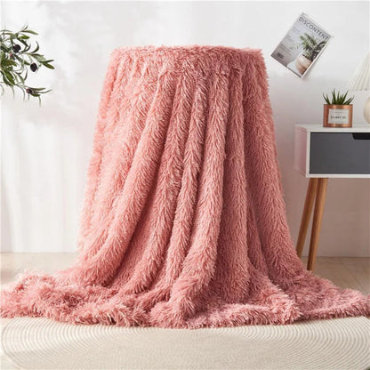 Throw Blanket Faux Fur Reversible Machine Washable