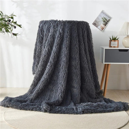 Throw Blanket Faux Fur Reversible Machine Washable