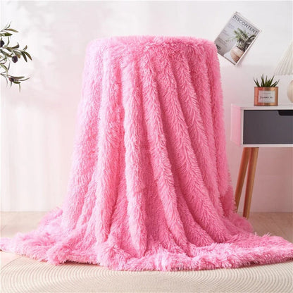 Throw Blanket Faux Fur Reversible Machine Washable
