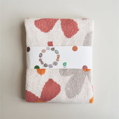 Throw Blanket Floral Knit Cotton-Microfiber Machine Washable