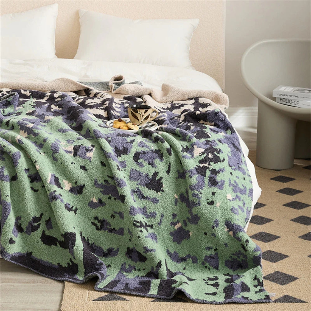 Throw Blanket Half-Velvet Microfiber Machine Washable