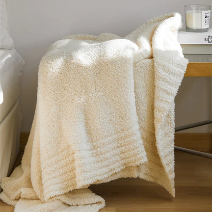 Throw Blanket Half-Velvet Microfiber Pilling-Resistant