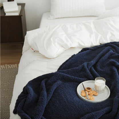 Throw Blanket Half-Velvet Microfiber Pilling-Resistant