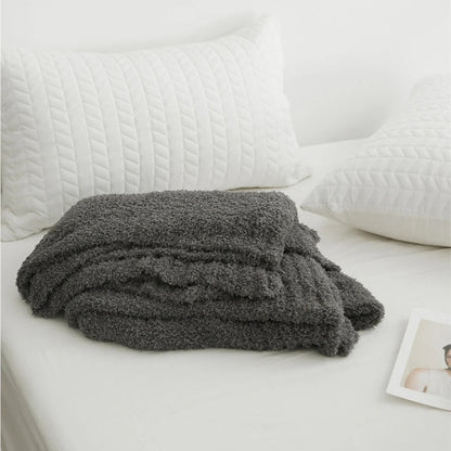 Throw Blanket Half-Velvet Microfiber Pilling-Resistant