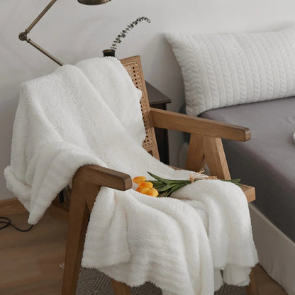 Throw Blanket Half-Velvet Microfiber Pilling-Resistant