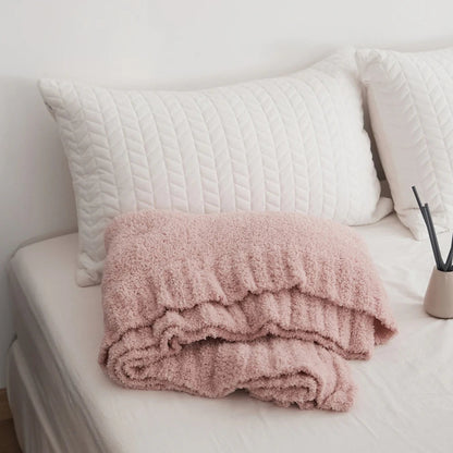 Throw Blanket Half-Velvet Microfiber Pilling-Resistant