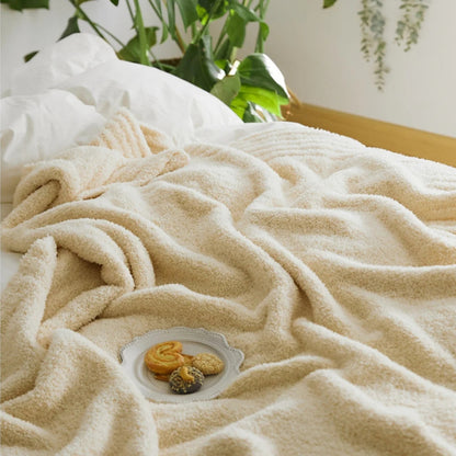 Throw Blanket Half-Velvet Microfiber Pilling-Resistant