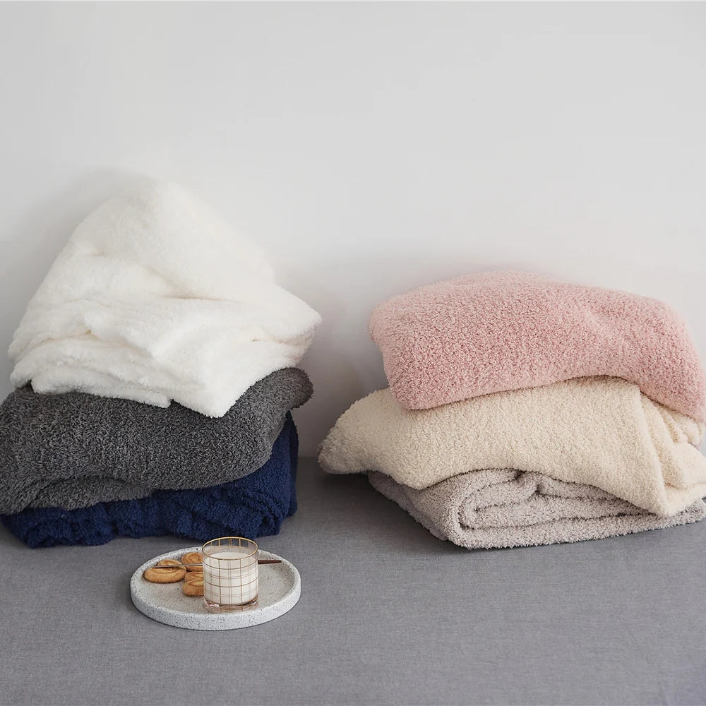 Throw Blanket Half-Velvet Microfiber Pilling-Resistant