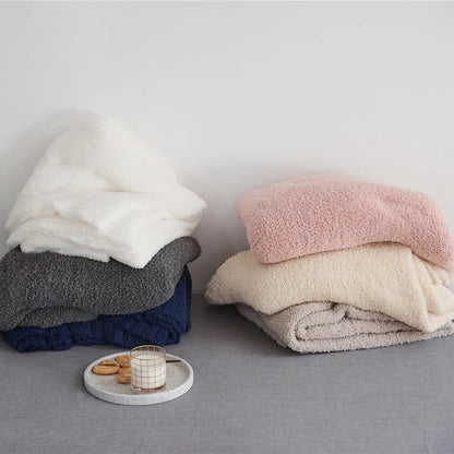 Throw Blanket Half-Velvet Microfiber Pilling-Resistant