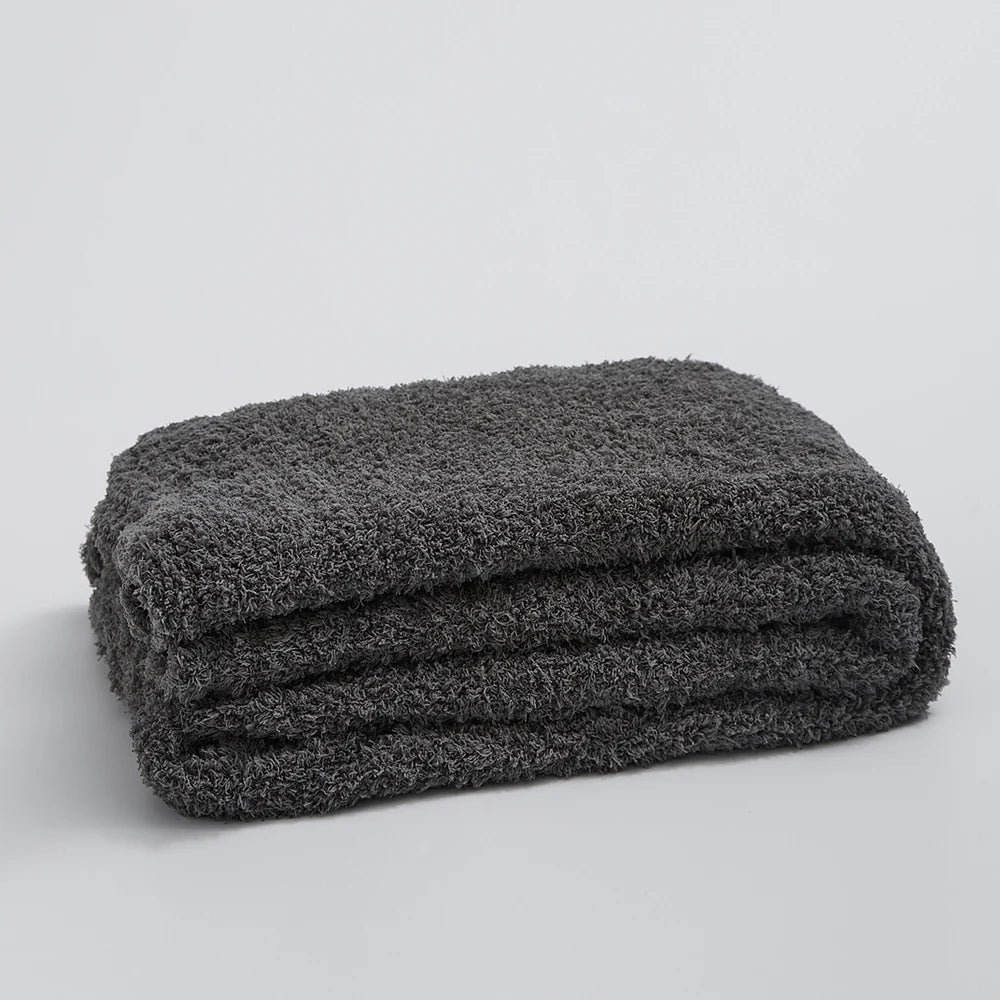 Throw Blanket Half-Velvet Microfiber Pilling-Resistant