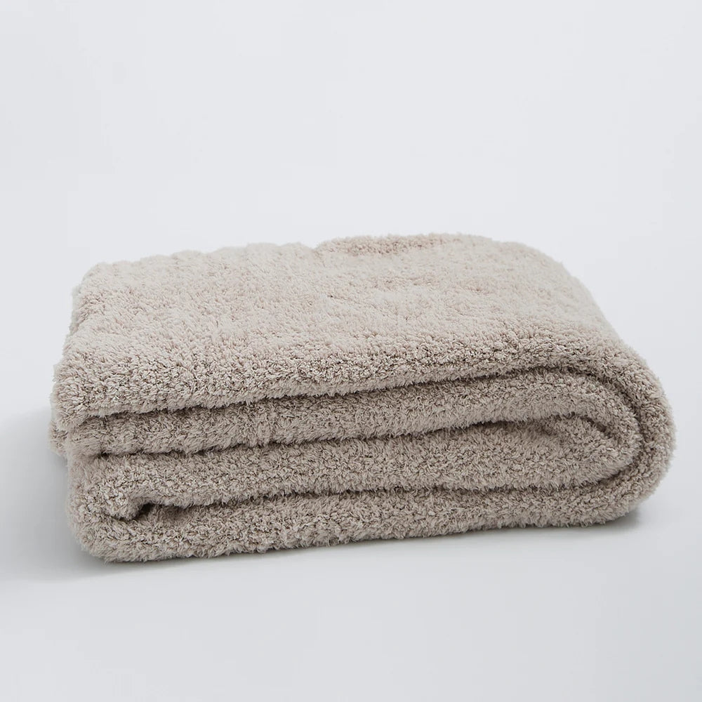 Throw Blanket Half-Velvet Microfiber Pilling-Resistant