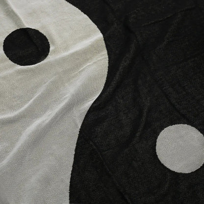 Throw Blanket Jacquard Yin Yang Cotton & Microfiber