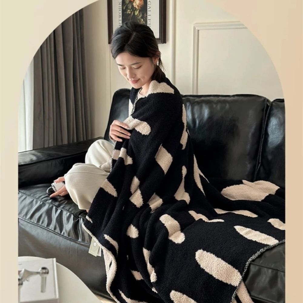 Throw Blanket Lightweight Reversible Velvet Nap Machine Washable