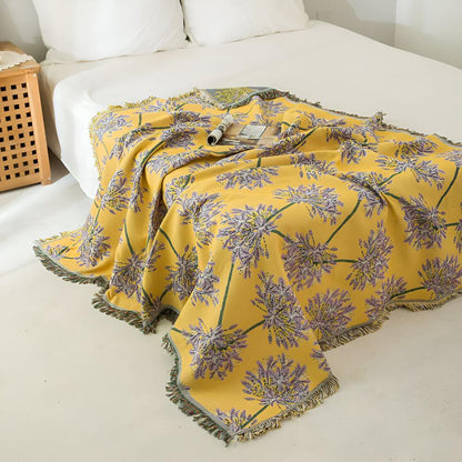 Throw Blanket Microfiber Blend Tassel Fringe Lightweight