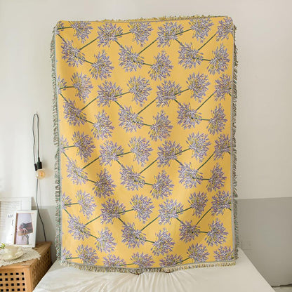 Throw Blanket Microfiber Blend Tassel Fringe Lightweight