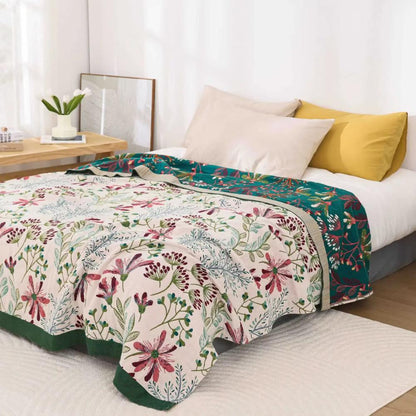 Throw Blanket Organic Cotton 4-Layer Gauze Oversized