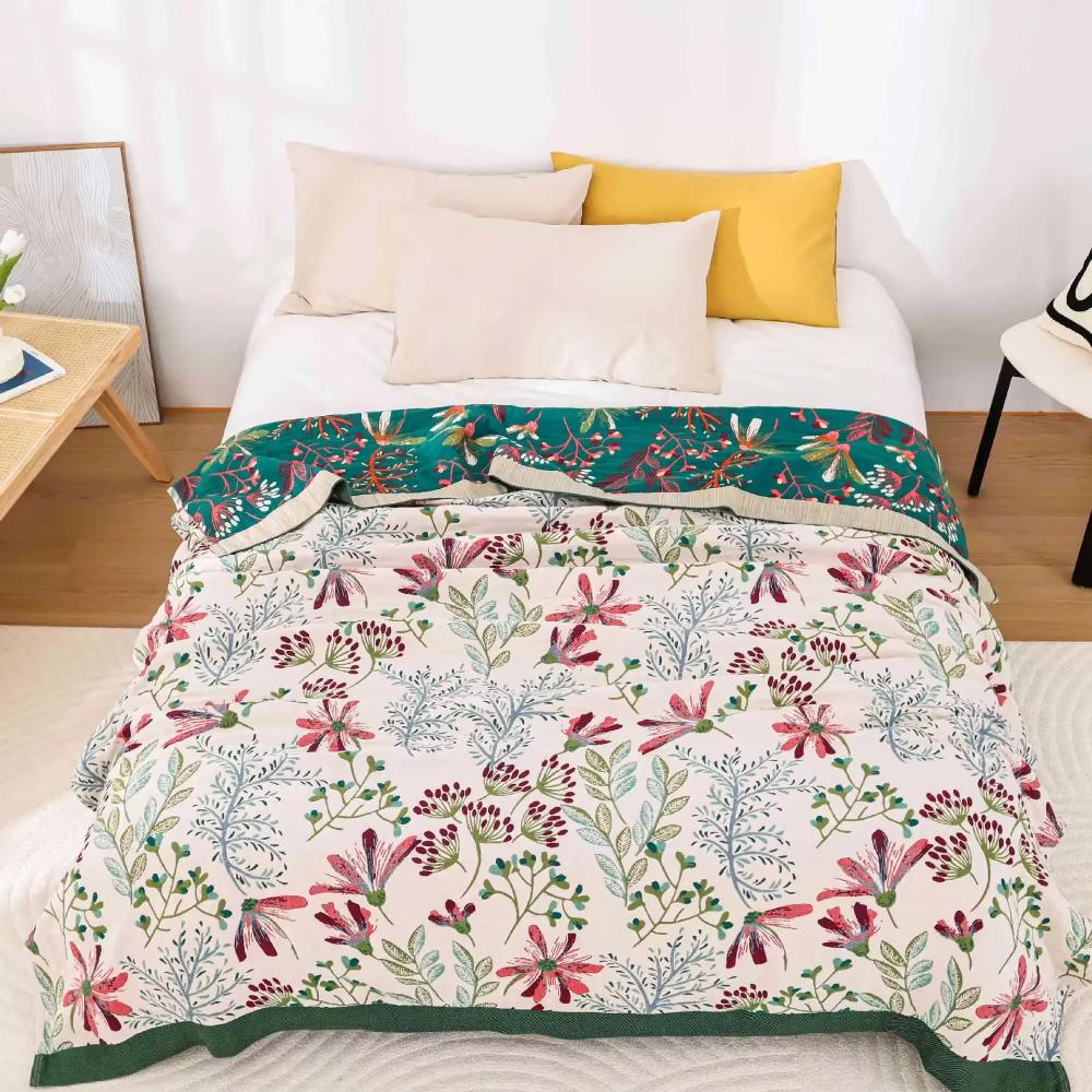 Throw Blanket Organic Cotton 4-Layer Gauze Oversized