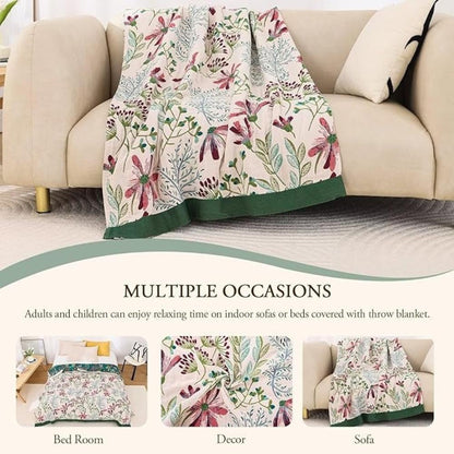 Throw Blanket Organic Cotton 4-Layer Gauze Oversized