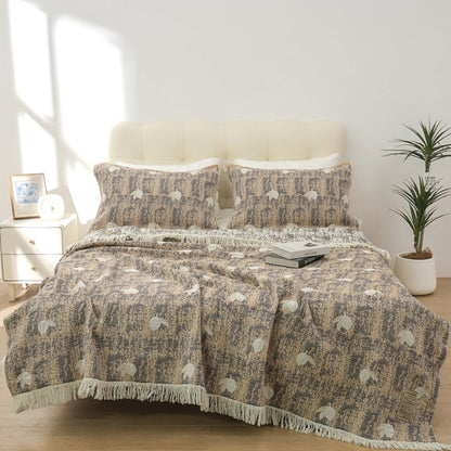 Throw Blanket Oversized 100% Cotton Boho Woven