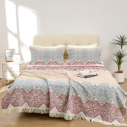 Throw Blanket Oversized 100% Cotton Boho Woven