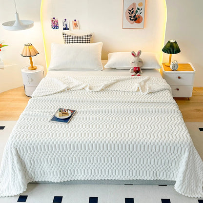 Throw Blanket Pebble-Textured Ultra-Soft Microfiber