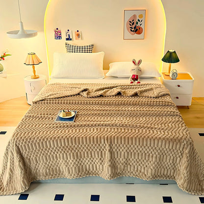 Throw Blanket Pebble-Textured Ultra-Soft Microfiber