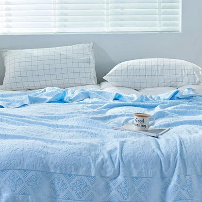 Throw Blanket Plush Jacquard Microfiber Blend Machine Washable