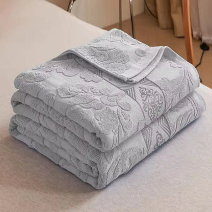 Throw Blanket Plush Jacquard Microfiber Blend Machine Washable