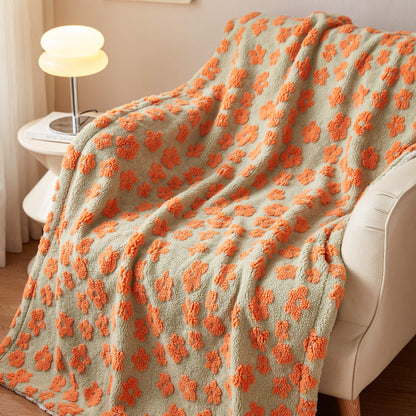 Throw Blanket Plush Microfiber Retro Floral 59x79
