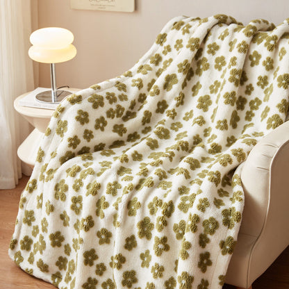 Throw Blanket Plush Microfiber Retro Floral 59x79