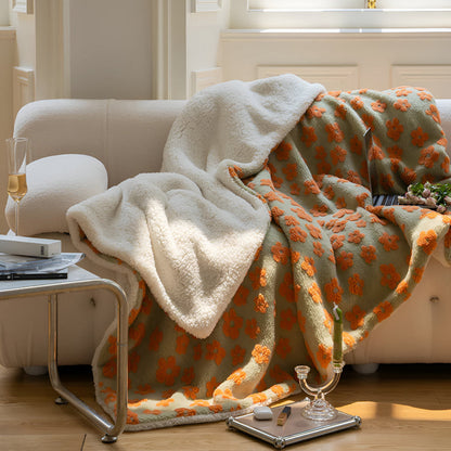 Throw Blanket Plush Microfiber Retro Floral 59x79