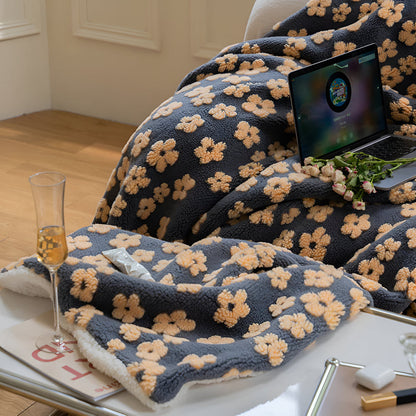 Throw Blanket Plush Microfiber Retro Floral 59x79