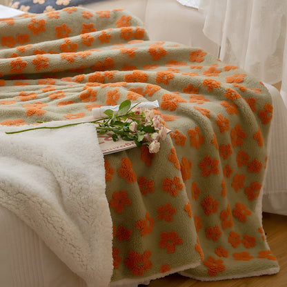 Throw Blanket Plush Microfiber Retro Floral 59x79