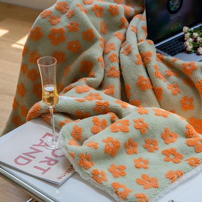 Throw Blanket Plush Microfiber Retro Floral 59x79