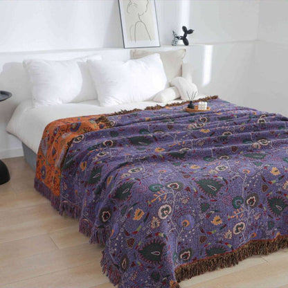 Throw Blanket Pure Cotton Gauze Soft & Breathable Tassel