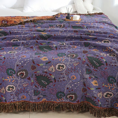 Throw Blanket Pure Cotton Gauze Soft & Breathable Tassel