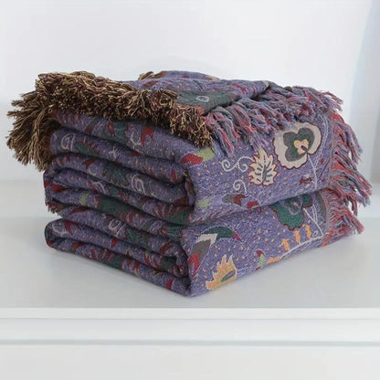 Throw Blanket Pure Cotton Gauze Soft & Breathable Tassel