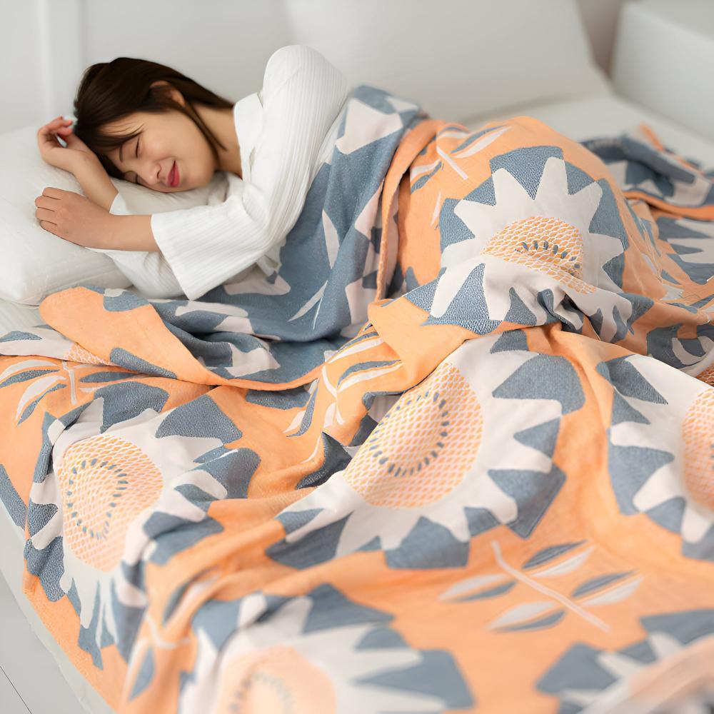 Throw Blanket Pure Cotton Lightweight & Breathable