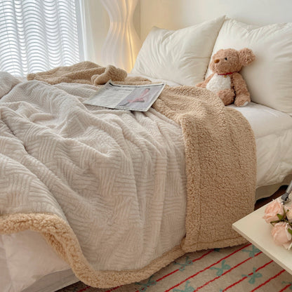 Throw Blanket Rabbit Plush Reversible Machine Washable