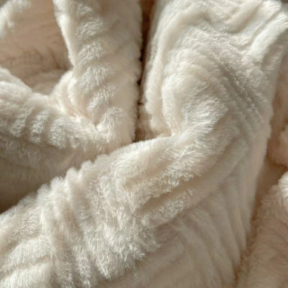 Throw Blanket Rabbit Plush Reversible Machine Washable