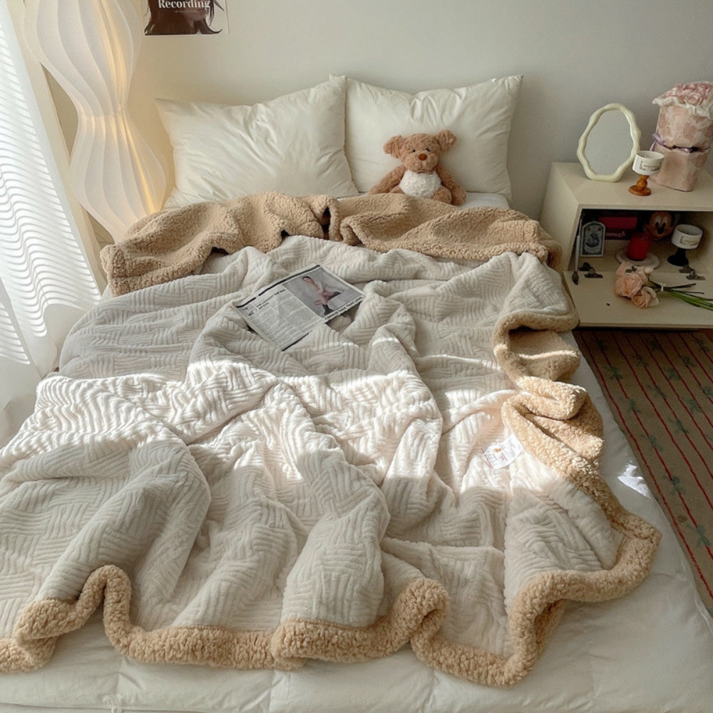 Throw Blanket Rabbit Plush Reversible Machine Washable
