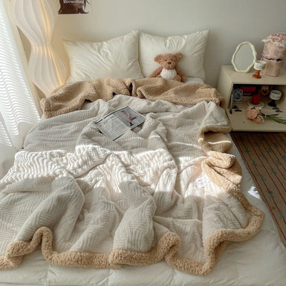 Throw Blanket Rabbit Plush Reversible Machine Washable